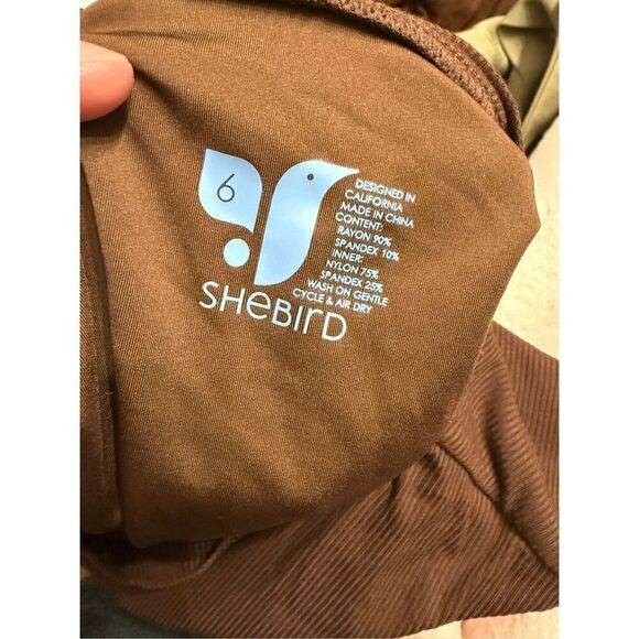 Shebird Womens Downtown Brown Ruched Built-In Bra Aspen Shapewear Dress Size 6 - Picture 3 of 5